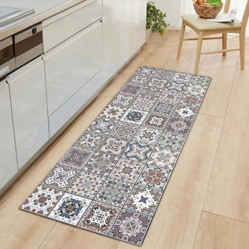 Tapis Salle à Manger | Bohème Persan - Tapinna® Bleu / Rectangulaire / 40x60cm (16x24 Pouces)