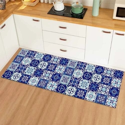 Tapis Salle à Manger | Bohème Persan - Tapinna® Bleu / Rectangulaire / 40x60cm (16x24 Pouces)