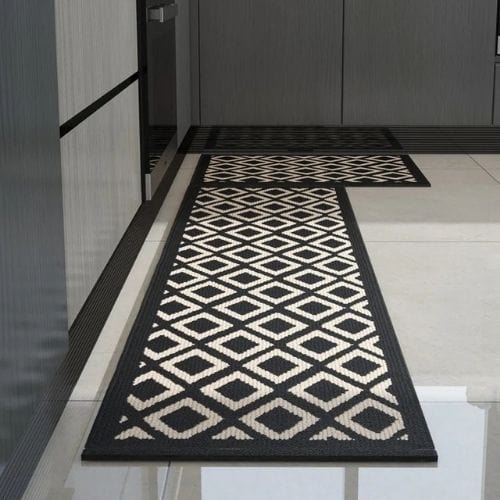 Tapis Salle à Manger | Moderne Tressé - Tapinna® Gris / Rectangulaire / 45x70cm
