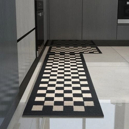 Tapis Salle à Manger | Moderne Tressé - Tapinna® Gris / Rectangulaire / 45x70cm