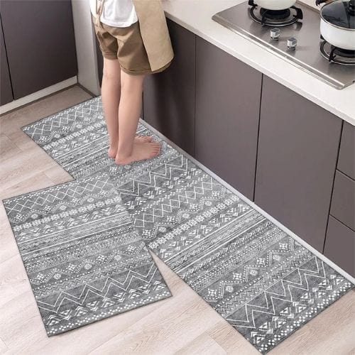 Tapis Salle à Manger | Persan Forte Élasticité Motif - Tapinna® Gris / Rectangulaire / 40x60cm