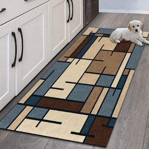 Tapis Salle à Manger | Poil Ras - Tapinna® Bleu / Rectangulaire / 40x60cm