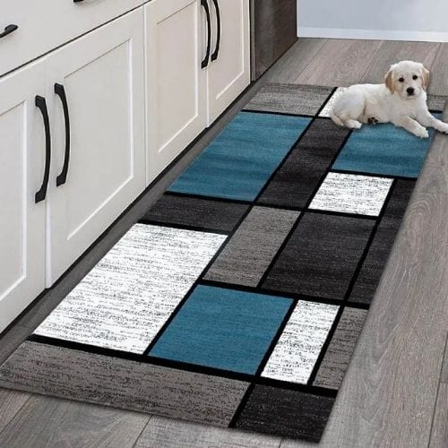 Tapis Salle à Manger | Poil Ras - Tapinna® Bleu / Rectangulaire / 40x60cm