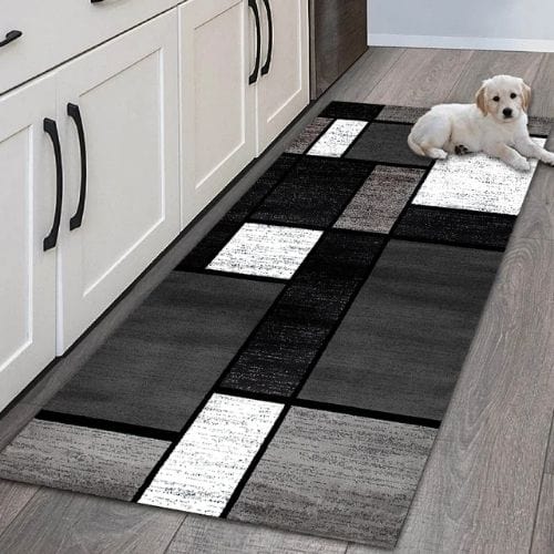 Tapis Salle à Manger | Poil Ras - Tapinna® Gris / Rectangulaire / 40x60cm