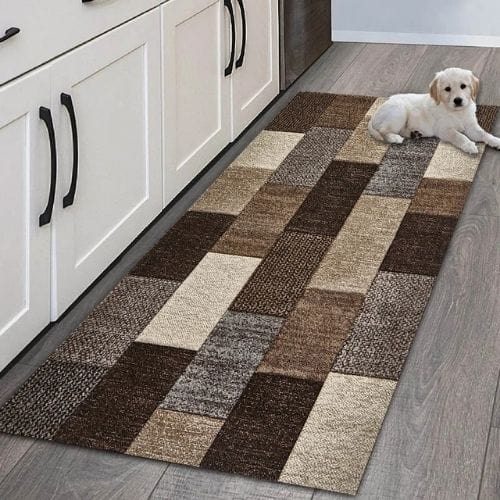 Tapis Salle à Manger | Poil Ras - Tapinna® Marron / Rectangulaire / 40x60cm