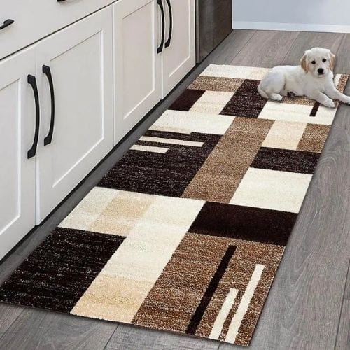 Tapis Salle à Manger | Poil Ras - Tapinna® Marron / Rectangulaire / 40x60cm