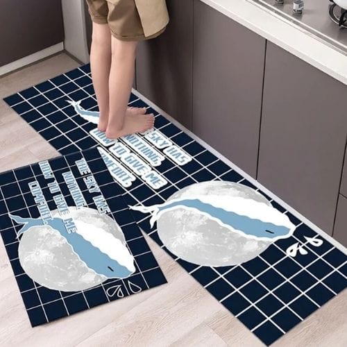 Tapis Salle à Manger | Scandinave Luxe Uni - Tapinna® Bleu / Rectangulaire / 40x60cm (1 Pièce)