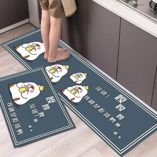Tapis Salle à Manger | Scandinave Luxe Uni - Tapinna® Bleu / Rectangulaire / 40x60cm (1 Pièce)