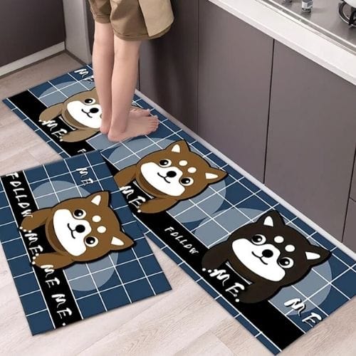 Tapis Salle à Manger | Scandinave Luxe Uni - Tapinna® Bleu / Rectangulaire / 40x60cm (1 Pièce)