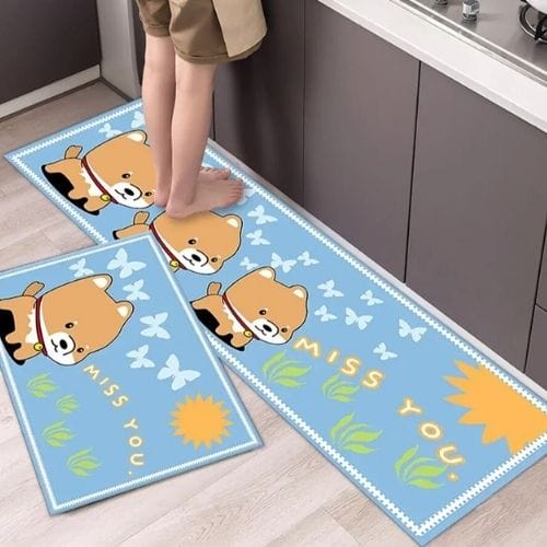 Tapis Salle à Manger | Scandinave Luxe Uni - Tapinna® Bleu / Rectangulaire / 40x60cm (1 Pièce)