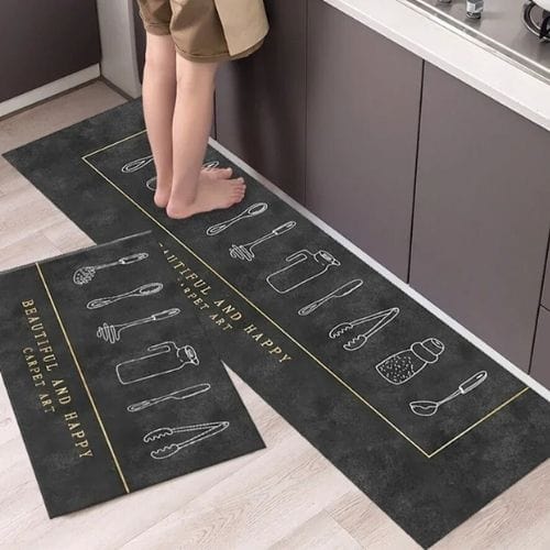 Tapis Salle à Manger | Scandinave Luxe Uni - Tapinna® Gris / Rectangulaire / 40x60cm (1 Pièce)