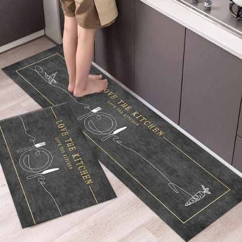 Tapis Salle à Manger | Scandinave Luxe Uni - Tapinna® Gris / Rectangulaire / 40x60cm (1 Pièce)