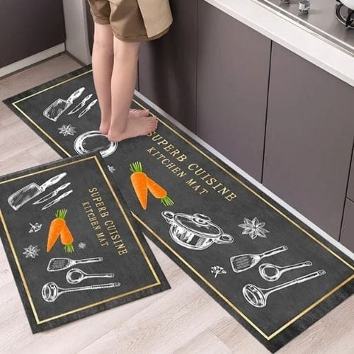 Tapis Salle à Manger | Scandinave Luxe Uni - Tapinna® Gris / Rectangulaire / 40x60cm (1 Pièce)