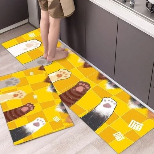Tapis Salle à Manger | Scandinave Luxe Uni - Tapinna® Jaune / Rectangulaire / 40x60cm (1 Pièce)