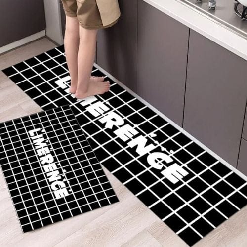 Tapis Salle à Manger | Scandinave Luxe Uni - Tapinna® Noir et Blanc / Rectangulaire / 40x60cm (1 Pièce)