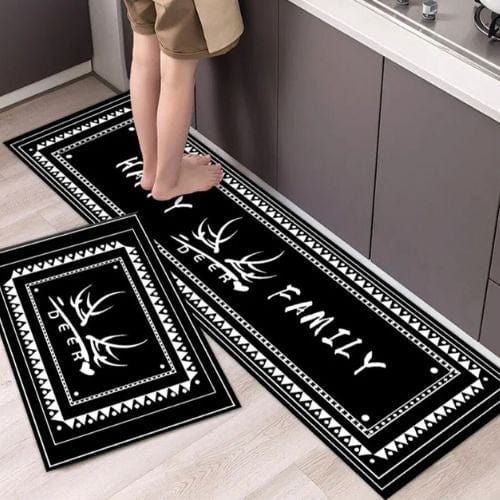 Tapis Salle à Manger | Scandinave Luxe Uni - Tapinna® Noir et Blanc / Rectangulaire / 40x60cm (1 Pièce)