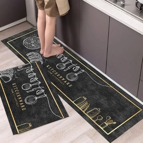 Tapis Salle à Manger | Scandinave Luxe Uni - Tapinna® Noir / Rectangulaire / 40x60cm (1 Pièce)