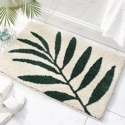 Tapis Salle de Bain | Bohème - Tapinna® Vert / Rectangulaire / 45x65cm
