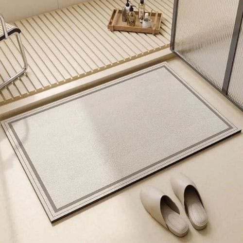 Tapis Salle de Bain | Moderne Motif Rayé - Tapinna® Gris / Rectangulaire / 45x75cm