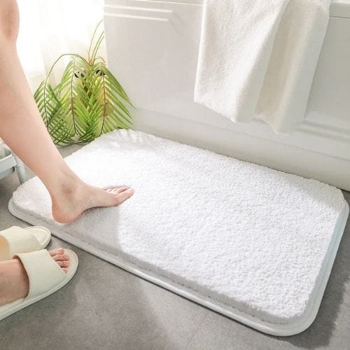 Tapis Salle de Bain | Moderne Poil Ras - Tapinna® Blanc / Rectangulaire / 500x800mm
