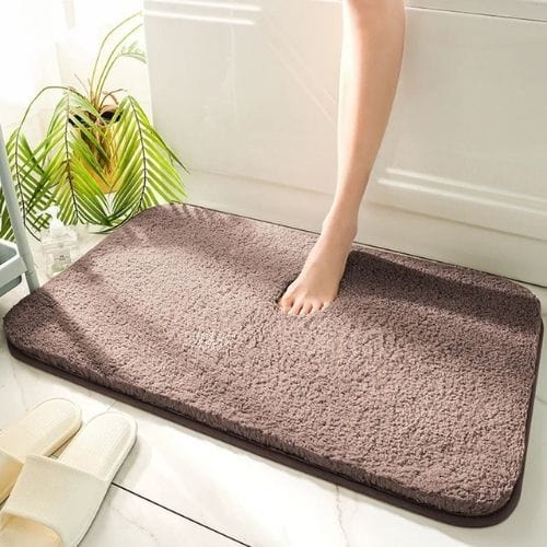 Tapis Salle de Bain | Moderne Poil Ras - Tapinna® Marron / Rectangulaire / 500x800mm