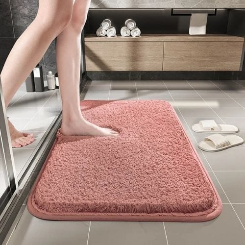Tapis Salle de Bain | Moderne Poil Ras - Tapinna® Rose / Rectangulaire / 500x800mm