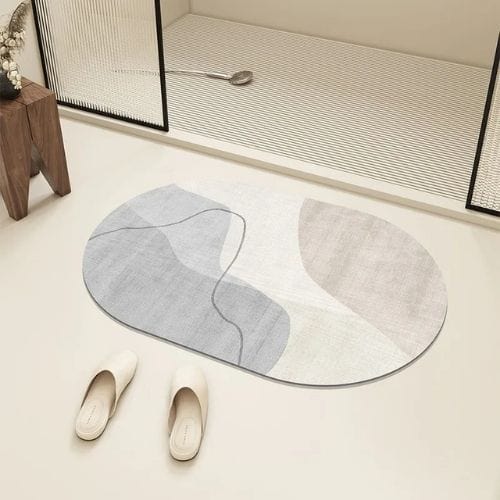 Tapis Salle de Bain | Moderne Rayure - Tapinna® Coloré / Ovale / 45x75cm